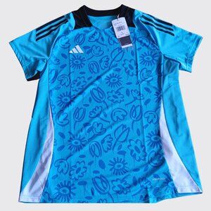 Adidas Tiro Soccer Jersey Blue Floral Design - Large